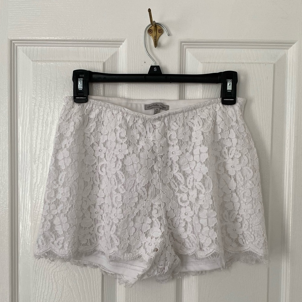 White Lace Shorts